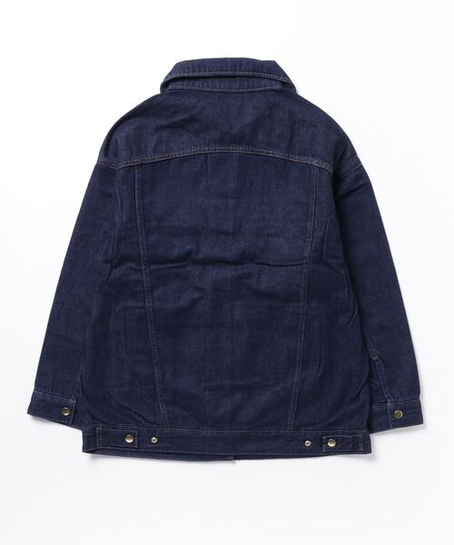 hunch（ハンチ）の「hunch 10.5ozデニム　BIGカラーオーバーGジャン（デニムジャケット・レディース・ネイビー・FREE）」の8枚目の写真