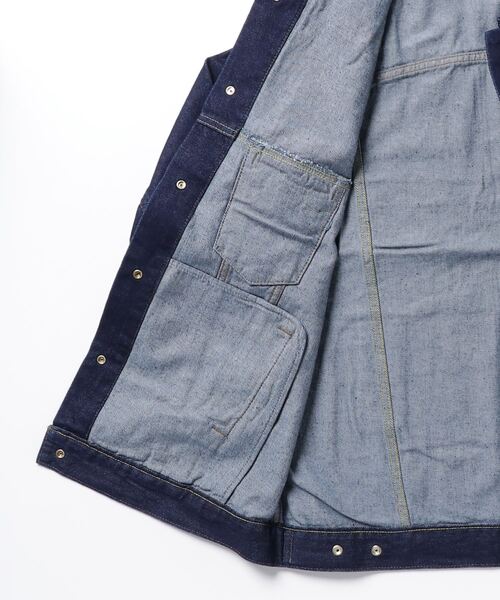 hunch（ハンチ）の「hunch 10.5ozデニム　BIGカラーオーバーGジャン（デニムジャケット・レディース・ネイビー・FREE）」の9枚目の写真