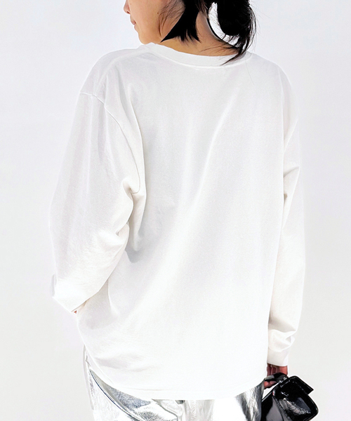 AP STUDIO（エーピーストゥディオ）の「Print Longsleeve T-sh（Tシャツ/カットソー・レディース・ホワイト・FREE）」の3枚目の写真