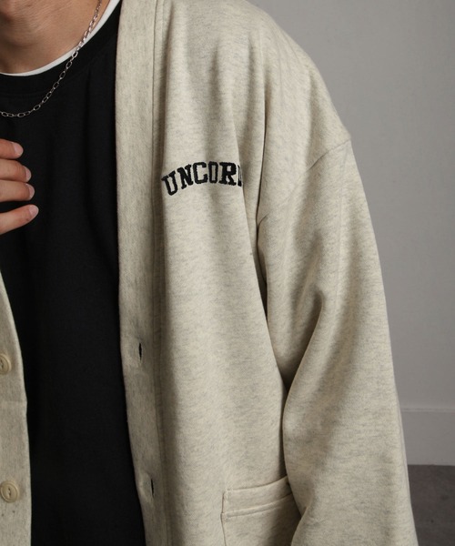 UNCORD（アンコード）の「【UNCORD】 ワンポイントロゴ刺繍スウェットカーディガン（カーディガン/ボレロ・メンズ・グレー/ブラック/ネイビー/オートミール・MEDIUM/LARGE/X-LARGE）」の13枚目の写真