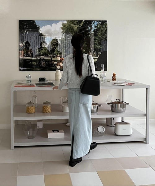 by muni:r(バイ ムニール)の「ケーブル編みニットカーディガン(ニット/セーター・レディース・ダークグレー/ネイビー/ライトグレー/アイボリー/カーキ・FREE)」の21枚目の写真