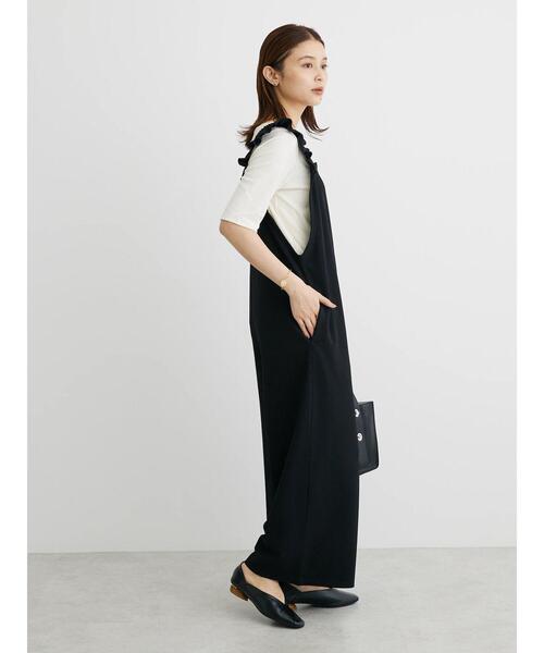 RAY CASSIN FAVORI（レイカズンフェバリ）の「・RAY　CASSIN　ラッフルショルダーサロペット（ワンピース・レディース・ネイビー/ブラック/グリーン・FREE）」の6枚目の写真