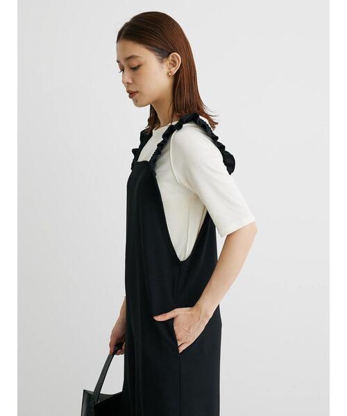 RAY CASSIN FAVORI（レイカズンフェバリ）の「・RAY　CASSIN　ラッフルショルダーサロペット（ワンピース・レディース・ネイビー/ブラック/グリーン・FREE）」の9枚目の写真