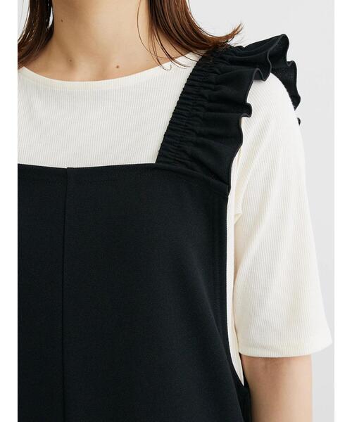 RAY CASSIN FAVORI（レイカズンフェバリ）の「・RAY　CASSIN　ラッフルショルダーサロペット（ワンピース・レディース・ネイビー/ブラック/グリーン・FREE）」の11枚目の写真