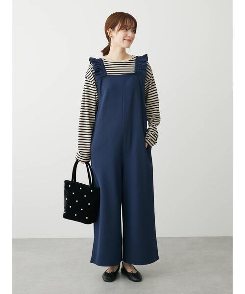 RAY CASSIN FAVORI（レイカズンフェバリ）の「・RAY　CASSIN　ラッフルショルダーサロペット（ワンピース・レディース・ネイビー/ブラック/グリーン・FREE）」の16枚目の写真