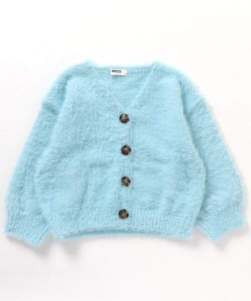 BREEZE(ブリーズ)の「シャギーニットカーデ(ニット/セーター・キッズ・サックスブルー/オレンジ・90/100/120/140)」の1枚目の写真