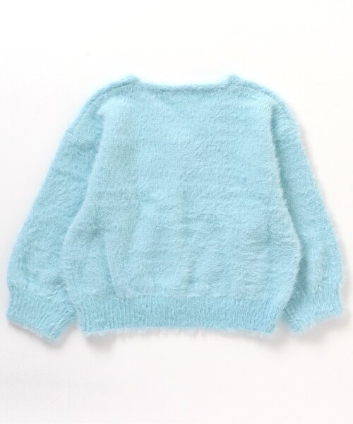 BREEZE(ブリーズ)の「シャギーニットカーデ(ニット/セーター・キッズ・サックスブルー/オレンジ・90/100/120/140)」の4枚目の写真