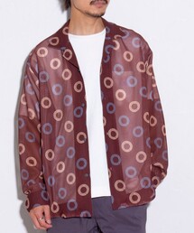 GLOSTER | 【GLOSTER/グロスター】ジオメトリック柄 オープンカラーシャツ メッシュシャツ(シャツ/ブラウス)