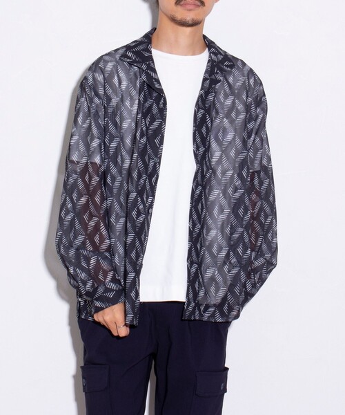 GLOSTER（グロスター）の「【GLOSTER/グロスター】ジオメトリック柄 オープンカラーシャツ メッシュシャツ（シャツ/ブラウス・メンズ・ボルドー/ブラック/グリーン/ネイビー・S/M/L）」の22枚目の写真