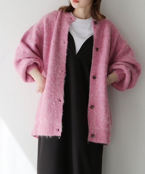 HER CLOSET(ハークローゼット)の「 【HER CLOSET】シャギーニットカーディガン SHAGGY KNIT CARDIGAN(カーディガン/ボレロ・レディース・アイボリー/グリーン/ブルー/ピンク/グレー・M)」の20枚目の写真