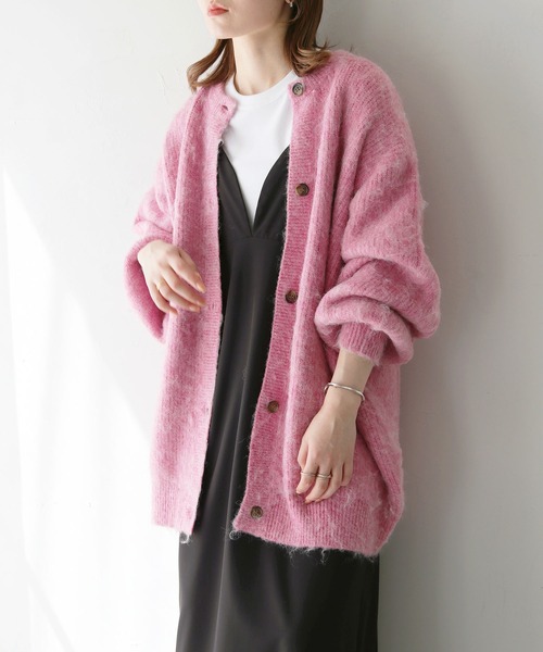 HER CLOSET(ハークローゼット)の「 【HER CLOSET】シャギーニットカーディガン SHAGGY KNIT CARDIGAN(カーディガン/ボレロ・レディース・アイボリー/グリーン/ブルー/ピンク/グレー・M)」の21枚目の写真