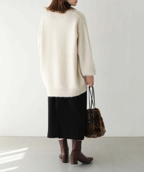 HER CLOSET(ハークローゼット)の「 【HER CLOSET】シャギーニットカーディガン SHAGGY KNIT CARDIGAN(カーディガン/ボレロ・レディース・アイボリー/グリーン/ブルー/ピンク/グレー・M)」の9枚目の写真