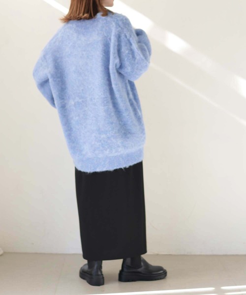 HER CLOSET(ハークローゼット)の「 【HER CLOSET】シャギーニットカーディガン SHAGGY KNIT CARDIGAN(カーディガン/ボレロ・レディース・アイボリー/グリーン/ブルー/ピンク/グレー・M)」の19枚目の写真