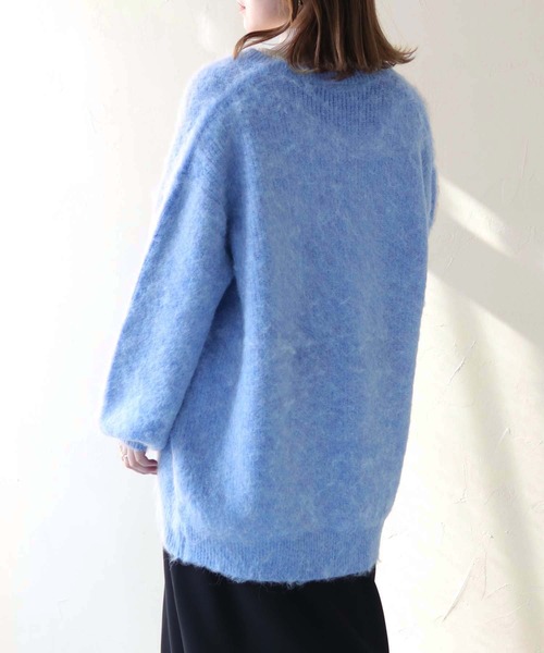 HER CLOSET(ハークローゼット)の「 【HER CLOSET】シャギーニットカーディガン SHAGGY KNIT CARDIGAN(カーディガン/ボレロ・レディース・アイボリー/グリーン/ブルー/ピンク/グレー・M)」の13枚目の写真
