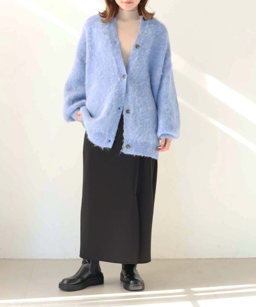 HER CLOSET(ハークローゼット)の「 【HER CLOSET】シャギーニットカーディガン SHAGGY KNIT CARDIGAN(カーディガン/ボレロ・レディース・アイボリー/グリーン/ブルー/ピンク/グレー・M)」の17枚目の写真
