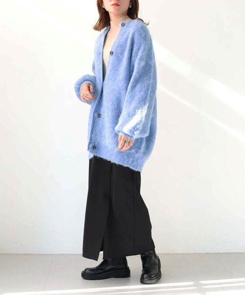 HER CLOSET(ハークローゼット)の「 【HER CLOSET】シャギーニットカーディガン SHAGGY KNIT CARDIGAN(カーディガン/ボレロ・レディース・アイボリー/グリーン/ブルー/ピンク/グレー・M)」の18枚目の写真