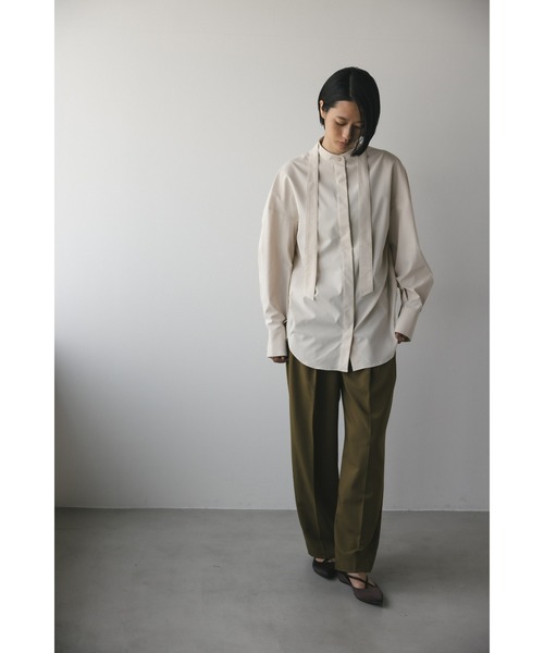 STYLEMIXER（スタイルミキサー）の「タイデザインロングシャツ（シャツ/ブラウス・レディース・ベージュ/アイボリー/ブラック・FREE）」の7枚目の写真