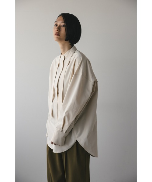 STYLEMIXER（スタイルミキサー）の「タイデザインロングシャツ（シャツ/ブラウス・レディース・ベージュ/アイボリー/ブラック・FREE）」の8枚目の写真