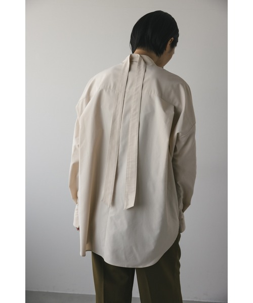 STYLEMIXER（スタイルミキサー）の「タイデザインロングシャツ（シャツ/ブラウス・レディース・ベージュ/アイボリー/ブラック・FREE）」の13枚目の写真