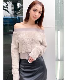 GYDA | 2WAYウエストレースアップオフショルニット トップス(ニット/セーター)