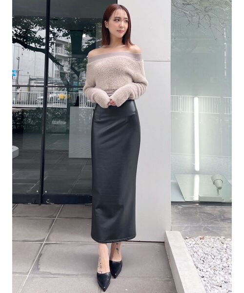 GYDA（ジェイダ）の「2WAYウエストレースアップオフショルニット トップス（ニット/セーター・レディース・ブラック/オフホワイト/ベージュ・FREE）」の9枚目の写真