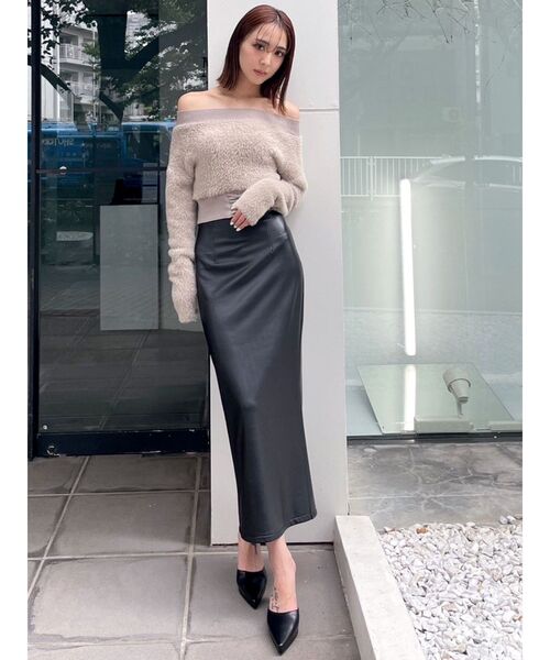 GYDA（ジェイダ）の「2WAYウエストレースアップオフショルニット トップス（ニット/セーター・レディース・ブラック/オフホワイト/ベージュ・FREE）」の10枚目の写真