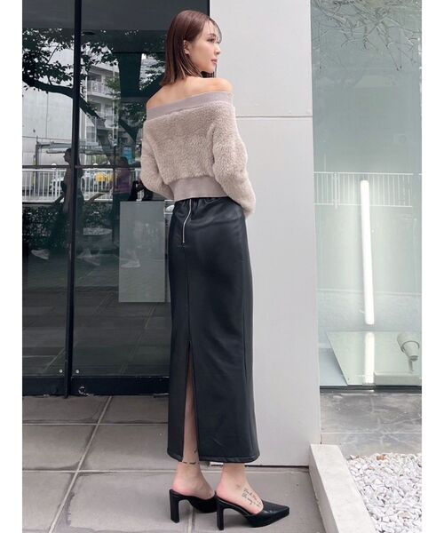 GYDA（ジェイダ）の「2WAYウエストレースアップオフショルニット トップス（ニット/セーター・レディース・ブラック/オフホワイト/ベージュ・FREE）」の11枚目の写真