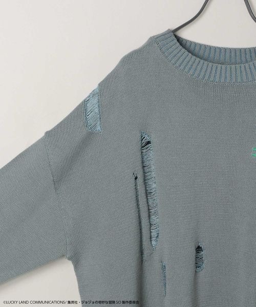 JEANASIS（ジーナシス）の「【アニメ『ジョジョ奇妙な冒険 ストーンオーシャン』×JEANASIS】ダメージニット/985167（ニット/セーター・レディース・グレー系その他/グリーン系その他・FREE）」の20枚目の写真