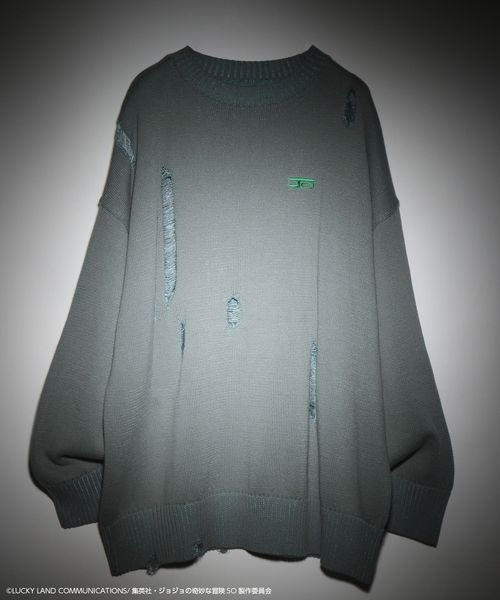 JEANASIS（ジーナシス）の「【アニメ『ジョジョ奇妙な冒険 ストーンオーシャン』×JEANASIS】ダメージニット/985167（ニット/セーター・レディース・グレー系その他/グリーン系その他・FREE）」の16枚目の写真
