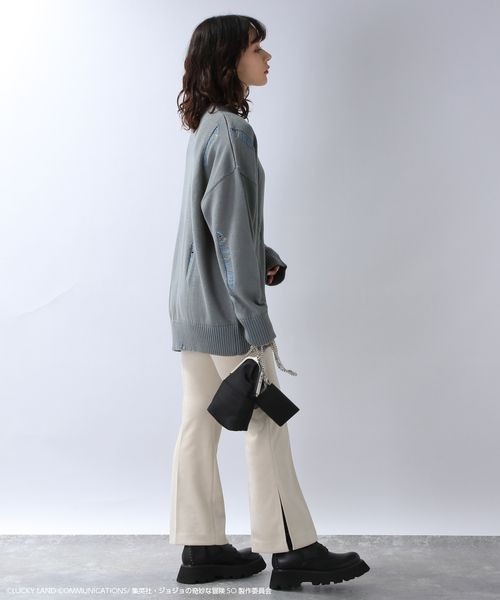 JEANASIS（ジーナシス）の「【アニメ『ジョジョ奇妙な冒険 ストーンオーシャン』×JEANASIS】ダメージニット/985167（ニット/セーター・レディース・グレー系その他/グリーン系その他・FREE）」の8枚目の写真