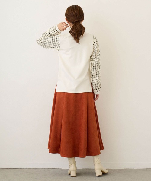 NICOLE white（ニコルホワイト）の「袖チェックプルオーバー（Tシャツ/カットソー・レディース・オフホワイト/ネイビー/ブラック・FREE）」の15枚目の写真