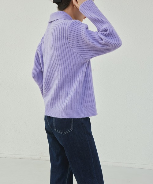 MAISON DE THERESE(メゾン ド テレーズ)の「ポロネックボダン付きカーディガン(カーディガン/ボレロ・レディース・アイボリー/グレー/パープル/ブラック/ブルー/ピンク・M)」の19枚目の写真