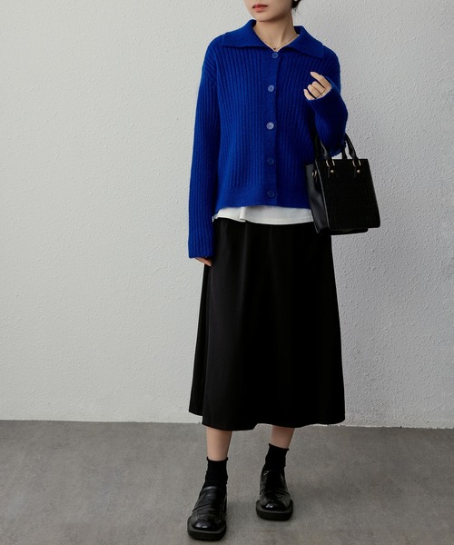 MAISON DE THERESE(メゾン ド テレーズ)の「ポロネックボダン付きカーディガン(カーディガン/ボレロ・レディース・アイボリー/グレー/パープル/ブラック/ブルー/ピンク・M)」の17枚目の写真