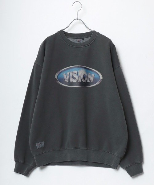 VISION STREET WEAR(ヴィジョンストリートウェア)の「VISION STREET WEAR/ヴィジョンストリートウエア オーバーサイズ 裏起毛 ピグメント ワンポイント バックプリントロゴ スウェットトレーナー レディース メンズ(スウェット・レディース・ブラック系その他2/ブラック系その他/ブラック系その他3・L/M/LL)」の4枚目の写真
