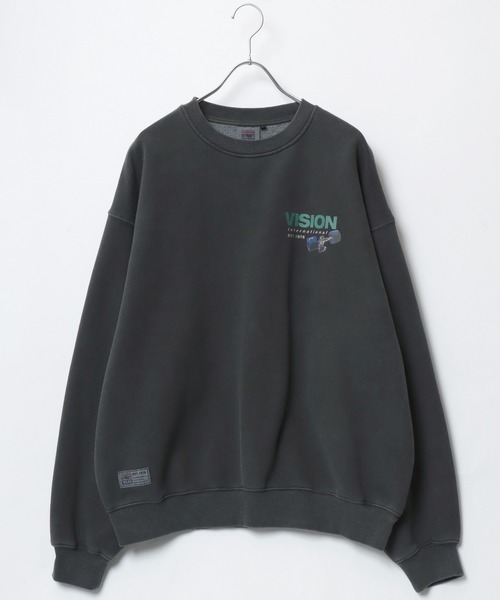 VISION STREET WEAR(ヴィジョンストリートウェア)の「VISION STREET WEAR/ヴィジョンストリートウエア オーバーサイズ 裏起毛 ピグメント ワンポイント バックプリントロゴ スウェットトレーナー レディース メンズ(スウェット・レディース・ブラック系その他2/ブラック系その他/ブラック系その他3・L/M/LL)」の8枚目の写真
