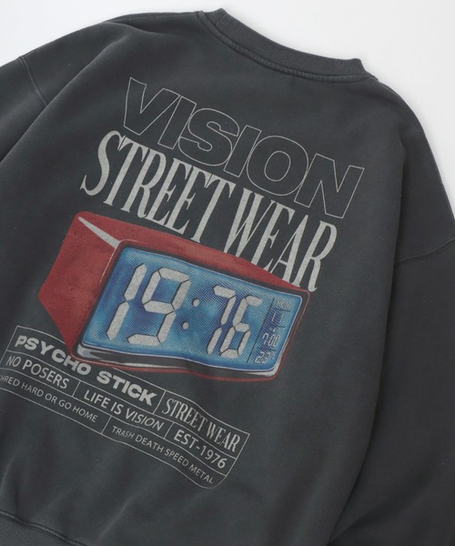 VISION STREET WEAR(ヴィジョンストリートウェア)の「VISION STREET WEAR/ヴィジョンストリートウエア オーバーサイズ 裏起毛 ピグメント ワンポイント バックプリントロゴ スウェットトレーナー レディース メンズ(スウェット・レディース・ブラック系その他2/ブラック系その他/ブラック系その他3・L/M/LL)」の22枚目の写真