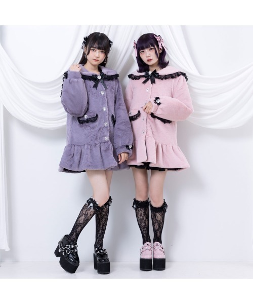 DearMyLove（ディアマイラブ）の「ハートパールビジューリボンレースハイソックス（ソックス/靴下・レディース・ホワイト/ブラック×ホワイト/ホワイト×ブラック/ブラック・FREE）」の18枚目の写真