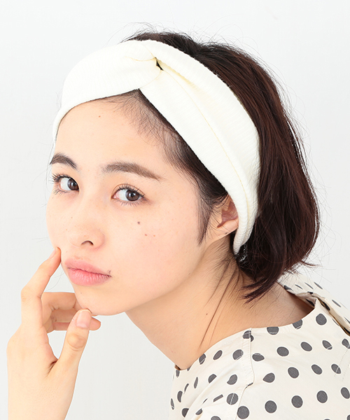 BEAMS BOY(ビームスボーイ)の「◎BEAMS BOY / リブヘアバンド 0163CL(ヘアバンド・レディース・ホワイト・ONE SIZE)」の1枚目の写真
