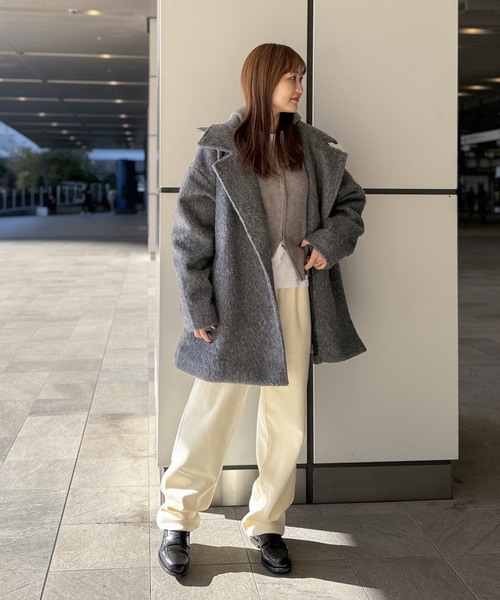 COMMRE（コムル）の「【COMMRE / コムル】シャギー2WAYコート（その他アウター・レディース・アイボリー/チャコールグレー・FREE）」の5枚目の写真