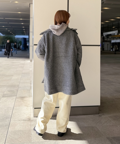 COMMRE（コムル）の「【COMMRE / コムル】シャギー2WAYコート（その他アウター・レディース・アイボリー/チャコールグレー・FREE）」の6枚目の写真