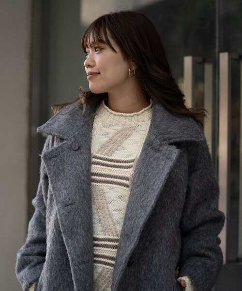 COMMRE（コムル）の「【COMMRE / コムル】シャギー2WAYコート（その他アウター・レディース・アイボリー/チャコールグレー・FREE）」の16枚目の写真