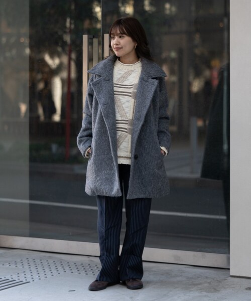 COMMRE（コムル）の「【COMMRE / コムル】シャギー2WAYコート（その他アウター・レディース・アイボリー/チャコールグレー・FREE）」の18枚目の写真