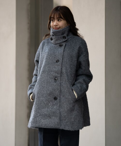 COMMRE（コムル）の「【COMMRE / コムル】シャギー2WAYコート（その他アウター・レディース・アイボリー/チャコールグレー・FREE）」の19枚目の写真