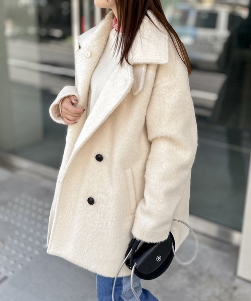 COMMRE（コムル）の「【COMMRE / コムル】シャギー2WAYコート（その他アウター・レディース・アイボリー/チャコールグレー・FREE）」の20枚目の写真