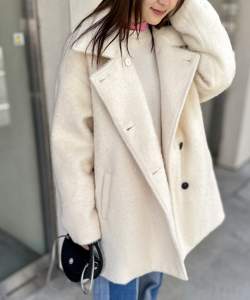 COMMRE（コムル）の「【COMMRE / コムル】シャギー2WAYコート（その他アウター・レディース・アイボリー/チャコールグレー・FREE）」の21枚目の写真