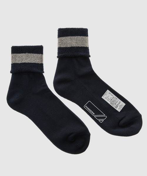 PHINGERIN(フィンガリン)の「SOCKS! ORGANIC(ソックス/靴下・メンズ・ホワイト/ネイビー・FREE)」の5枚目の写真