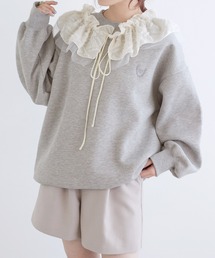 w closet | 【SETアイテム】フリル衿付き裏起毛プルオーバー(スウェット)