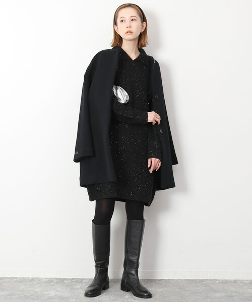 SLOBE IENA（スローブイエナ）の「スパンコールニットミニワンピース（ワンピース・レディース・ブラック・FREE）」の2枚目の写真