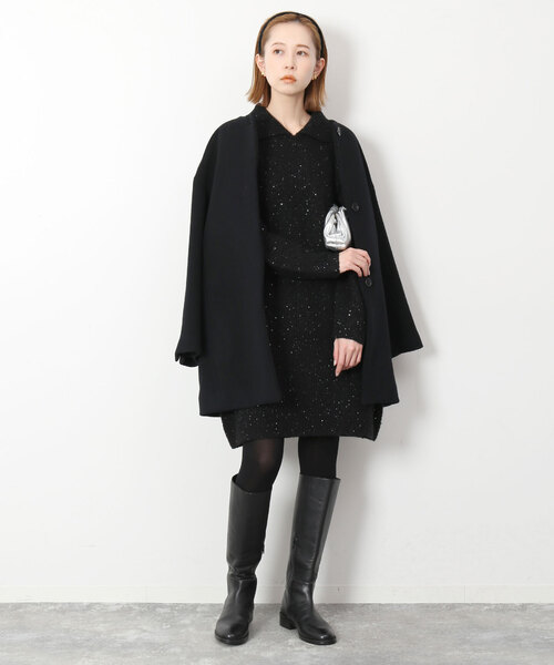 SLOBE IENA（スローブイエナ）の「スパンコールニットミニワンピース（ワンピース・レディース・ブラック・FREE）」の4枚目の写真