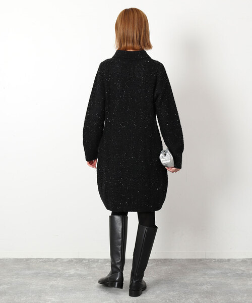 SLOBE IENA（スローブイエナ）の「スパンコールニットミニワンピース（ワンピース・レディース・ブラック・FREE）」の6枚目の写真